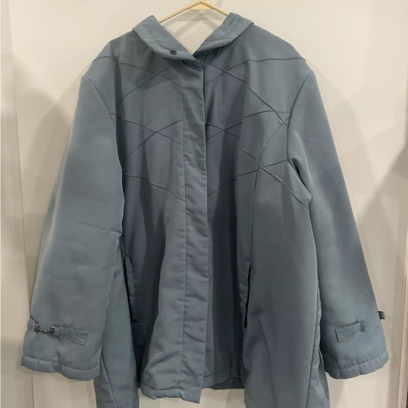 Women's Blue Hooded Jacket - Picture 1 of 11